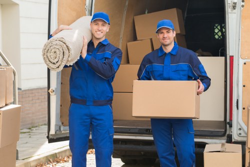 Flat removals team managing a move in Hampstead