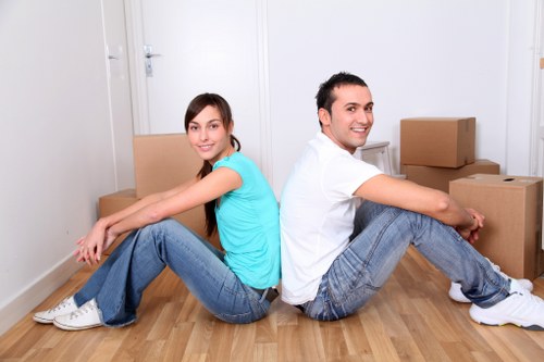 Unpacking boxes in a Hampstead property after moving day