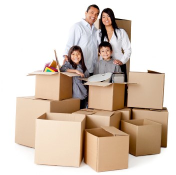 Loading furniture into a hired removal truck